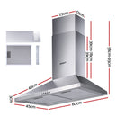 Devanti 600mm Range Hood 60cm Rangehood Stainless Steel-2
