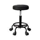Artiss Salon Stool Round Swivel Chairs Black-1