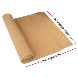 Instahut 50% Shade Cloth 1.83x20m Shadecloth Sail Heavy Duty Beige - 0