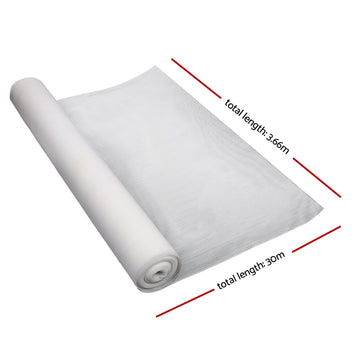 Instahut 90% Shade Cloth 3.66x30m Shadecloth Wide Heavy Duty White - 0