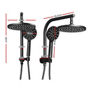 Cefito 9'' Rain Shower Head Set Handheld Round High Pressure Black-2
