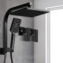 Cefito 8'' Rain Shower Head Set Handheld Square High Pressure Twins Tap Black-8