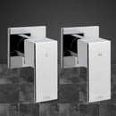 Cefito Shower Twins Tap Wall Bath Taps Brass Hot Cold Basin Bathroom Chrome-8