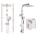 Cefito 10'' Rain Shower Head Set Handheld Square High Pressure Mixer Tap Chrome-2