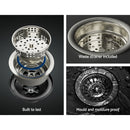 Cefito Kitchen Sink 75X45CM Stainless Steel Basin Single Bowl Drain Part Black-6