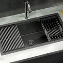 Cefito Kitchen Sink 81X45CM Stainless Steel Single Bowl Drain Rack Basket Black-7
