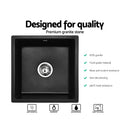 Cefito Stone Kitchen Sink 450X450MM Granite Under/Topmount Basin Bowl Laundry Black-3