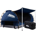 Weisshorn Double Swag Camping Swags Canvas Free Standing Dome Tent Dark Blue 4CM-1
