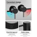 Cefito Basin Twin Tap Wall Round Brass Faucet Shower Bathtub Black-7