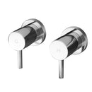 Cefito Basin Twin Tap Wall Round Brass Faucet Shower Bathtub Chrome-1