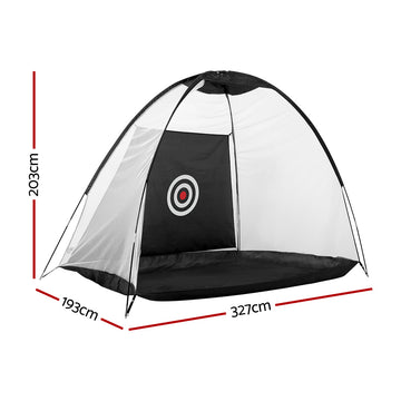 Everfit 3M Golf Practice Net Portable Training Aid Driving Target Tent Black - 0