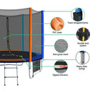 Everfit 8FT Trampoline for Kids w/ Ladder Enclosure Safety Net Pad Gift Round-4