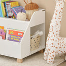 Kids Storage Bookcase 3 Compartments, White-6