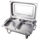 9L Chafing Dish Set Buffet Pan Bain Marie Bow Stainless Steel Food Warmer(2*4.5L)-1