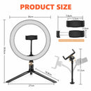 10" Dimmable LED Ring Light Tripod Stand for Phone Makeup Live Selfie-2