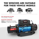 X-BULL 12V Electric Winch 12000LBS synthetic rope with 4PCS Recovery Tracks Gen3.0 Black-4