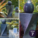 PROTEGE 3 Tier Solar Powered Water Feature Fountain Bird Bath - Light Grey-9