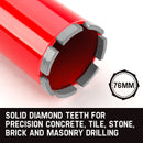 Baumr-AG Diamond Core Drill Bit 76mm Concrete Wet Dry Tile Stone Brick Marble 1-1/4 UNC-3