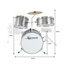 Karrera Childrens 4pc Drum Kit - Silver-2