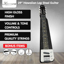 Karrera 29in 6-String Lap Steel Hawaiian Guitar - Black-10