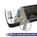Karrera 29in 6-String Lap Steel Hawaiian Guitar - Black-11