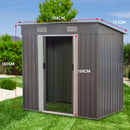 Wallaroo 4ft x 8ft Garden Shed with Base Flat Roof Outdoor Storage - Grey-5