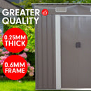 Wallaroo 4ft x 8ft Garden Shed with Base Flat Roof Outdoor Storage - Grey-6