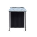 Wallaroo 4x8ft Zinc Steel Garden Shed with Open Storage - Black-3