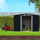 Wallaroo 4x8ft Zinc Steel Garden Shed with Open Storage - Black-10