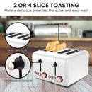 Pronti Rose Trim Collection Toaster & Kettle Bundle - White-7