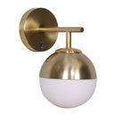 Sarantino Wall Lamp with Gold Metal Base and White Glass Shade-1