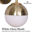 Sarantino Wall Lamp with Gold Metal Base and White Glass Shade-7