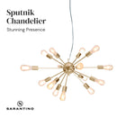 Sarantino 15-Light Sputnik Chandelier in Brass Finish-6