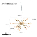Sarantino 15-Light Sputnik Chandelier in Brass Finish-9