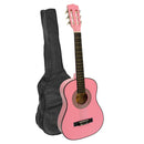 Karrera 34in Acoustic Wooden Childrens Guitar - Pink-2