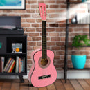 Karrera 34in Acoustic Wooden Childrens Guitar - Pink-7