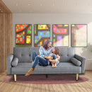 Sarantino Madison Sofa Bed Lounge Couch Futon Furniture Home Light Grey Linen Suite-8