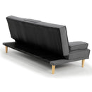 Sarantino Rochester Linen Fabric Sofa Bed Lounge Couch Futon Furniture Suite - Dark Grey-4