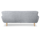 Sarantino 6-Seater Linen Sofa Set Couch Futon - Light Grey-7