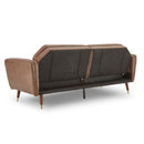 Sarantino Faux Velvet Tufted Sofa Bed Couch Futon - Brown-6