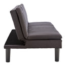 Sarantino 3 Seater Modular Faux Linen Fabric Sofa Bed Couch - Black-7