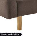 Sarantino 3-Seater Fabric Sofa Bed Futon - Brown-12