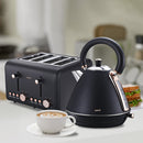 Pronti 4 Slice Toaster Rose Trim Collection - Black-7