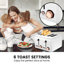 Pronti 4 Slice Toaster Rose Trim Collection - White-5
