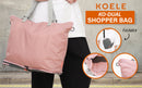 Shopper Bag Tote Bag Foldable Travel Laptop Grocery Nylon KO-DUAL PINK-2