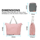 Shopper Bag Tote Bag Foldable Travel Laptop Grocery Nylon KO-DUAL PINK-8