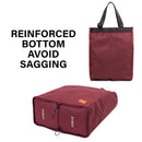 Shopper Bag Tote Bag Foldable Travel Laptop Grocery Nylon KO-SHOULDER WINE-8