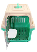 Medium Dog Cat Crate Pet Carrier Airline Cage With Bowl & Tray-Green-3