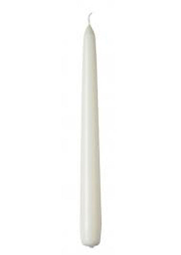 50 bulk buy pack white wax 20cm taper church house vigil candleabra candle 2CM WIDE - 0
