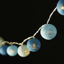 1 Set of 20 LED Blue 5cm Cotton Ball Battery Powered String Lights Christmas Gift Home Wedding Party Boys Bedroom Decoration Indoor Table Centrepiece-3